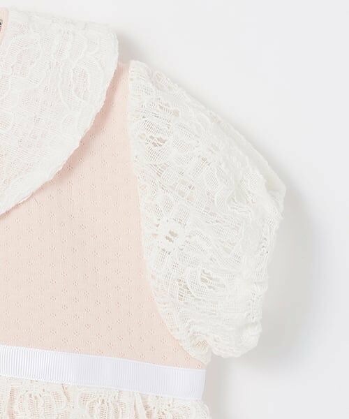 petit main / プティマイン ロンパース | 【弱酸性】レースペプラム半袖2WAYオール | 詳細7