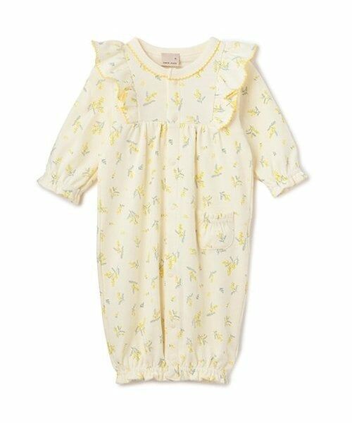 petit main / プティマイン ロンパース | 【オーガニック】肩フリル2WAYオール（黄）