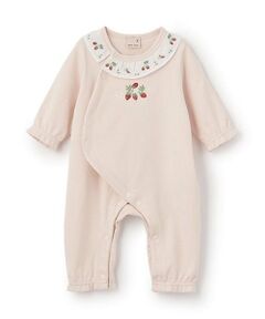 petit main / プティマイン ロンパース | 【弱酸性】イチゴ刺しゅうカバーオール