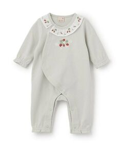 petit main / プティマイン ロンパース | 【弱酸性】イチゴ刺しゅうカバーオール