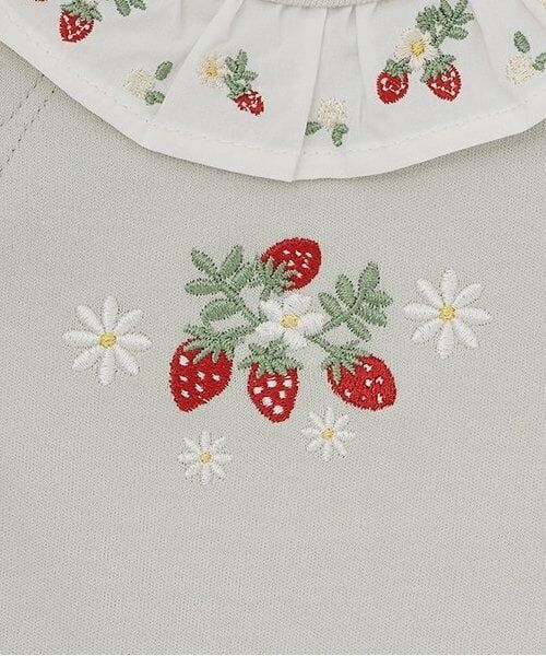 petit main / プティマイン ロンパース | 【弱酸性】イチゴ刺しゅうカバーオール | 詳細3