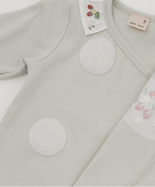 petit main / プティマイン ロンパース | 【弱酸性】イチゴ刺しゅうカバーオール | 詳細8