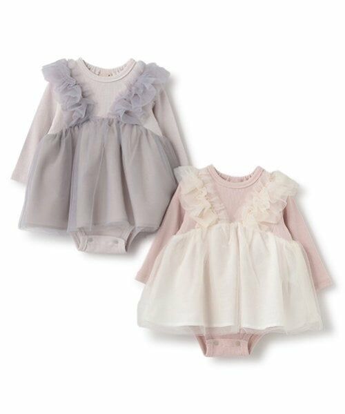 petit main / プティマイン ロンパース | 【リンク】肩フリルチュールOPロンパース | 詳細10