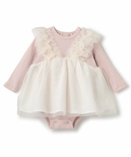 petit main / プティマイン ロンパース | 【リンク】肩フリルチュールOPロンパース | 詳細2