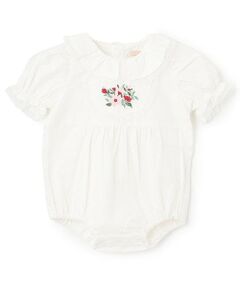 petit main / プティマイン ロンパース | 衿レースロンパース