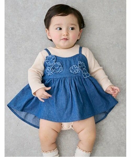 petit main / プティマイン ベビー・キッズウエア | 【リンク】花ビスチェロンパースセット | 詳細3