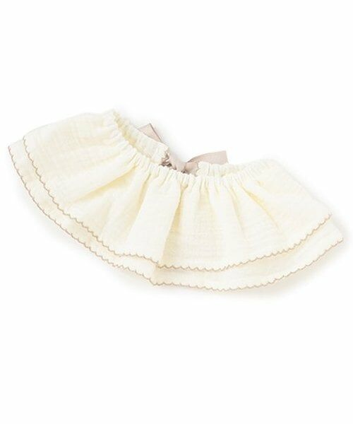 petit main / プティマイン スタイ・ビブ | ピコミシンつきフリル衿スタイ（アイボリー）