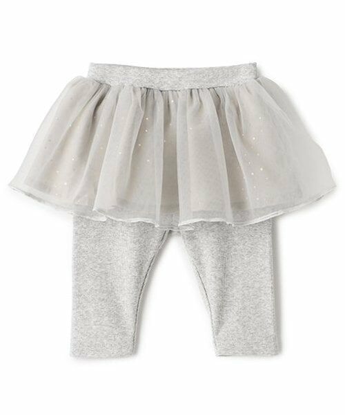 petit main / プティマイン ベビー・キッズウエア | レギンスつきチュールスカート（ライト グレー）