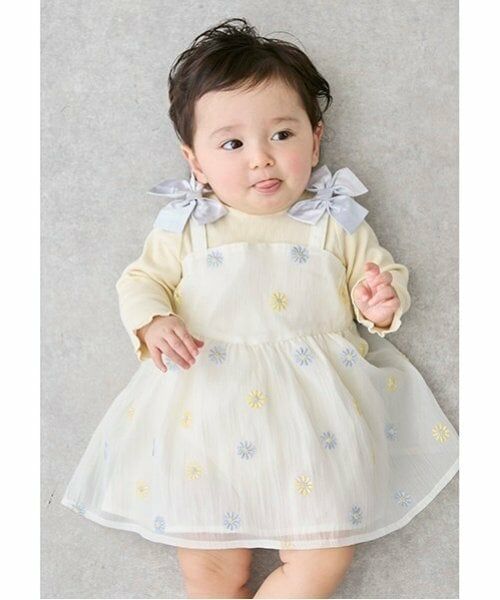 petit main / プティマイン ロンパース | 【リンク】花刺しゅうワンピロンパース | 詳細2