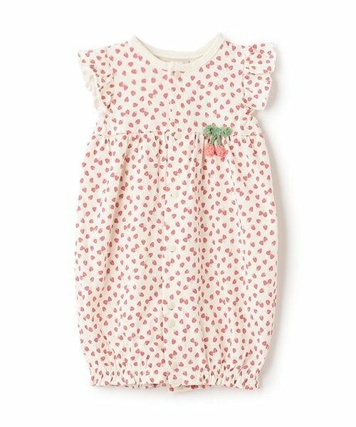 petit main / プティマイン ロンパース | フルーツ柄2WAYオール（ピンク）