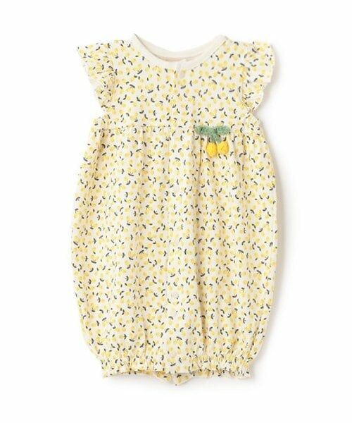 petit main / プティマイン ロンパース | フルーツ柄2WAYオール（黄）