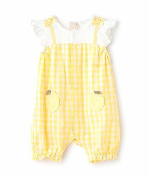 petit main / プティマイン ロンパース | フルーツモチーフカバーオール（黄）