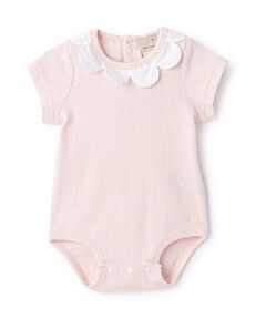 petit main / プティマイン ロンパース | スカラップ衿半袖ロンパース