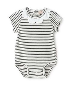 petit main / プティマイン ロンパース | スカラップ衿半袖ロンパース