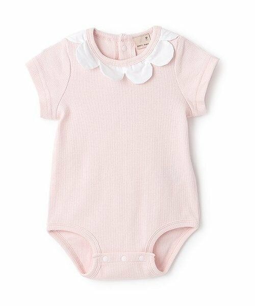 petit main / プティマイン ロンパース | スカラップ衿半袖ロンパース（ライト ピンク）