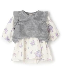 petit main / プティマイン ロンパース | 【リンク】ベストつきワンピース(ロンパース)