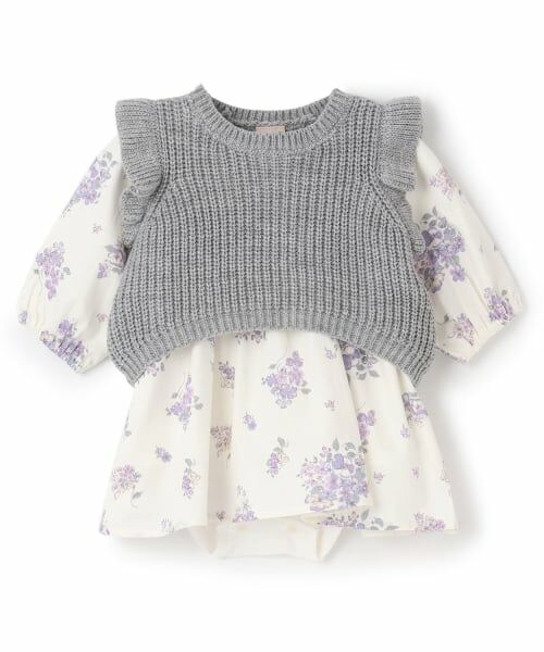 petit main / プティマイン ロンパース | 【リンク】ベストつきワンピース(ロンパース)（マルチ）