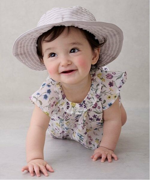 petit main / プティマイン ベビー・キッズウエア | 【リンク】ラメストライプ/花柄セットアップ(ベビー) | 詳細1