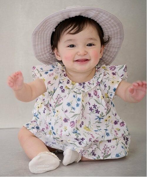 petit main / プティマイン ベビー・キッズウエア | 【リンク】ラメストライプ/花柄セットアップ(ベビー) | 詳細3