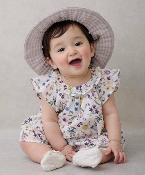 petit main / プティマイン ベビー・キッズウエア | 【リンク】ラメストライプ/花柄セットアップ(ベビー)（マルチ）