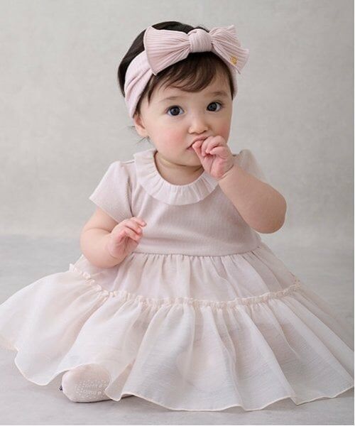 petit main / プティマイン ロンパース | 【リンク】オーガンジーOPロンパース（ライト ピンク）