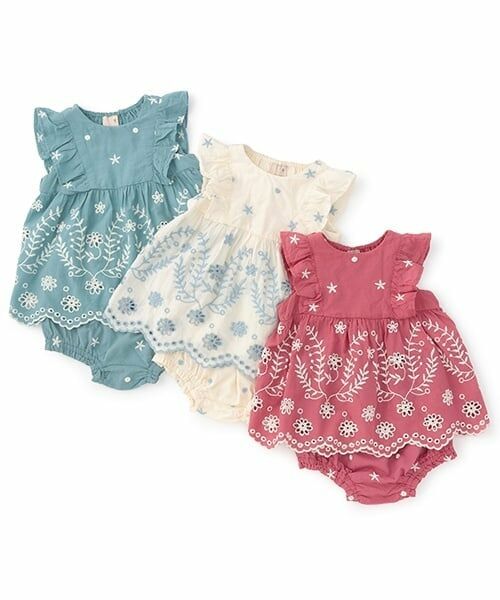 petit main / プティマイン ベビー・キッズウエア | 【リンク】インド綿 レース刺しゅうセットアップ(ベビー) | 詳細12