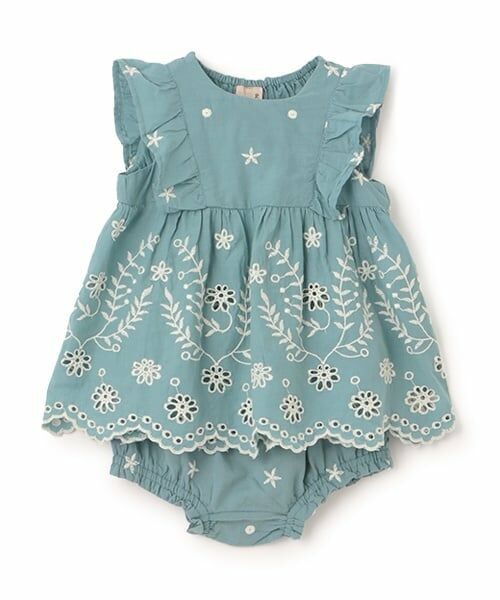 petit main / プティマイン ベビー・キッズウエア | 【リンク】インド綿 レース刺しゅうセットアップ(ベビー) | 詳細13