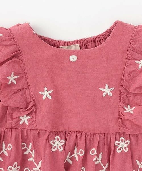 petit main / プティマイン ベビー・キッズウエア | 【リンク】インド綿 レース刺しゅうセットアップ(ベビー) | 詳細6