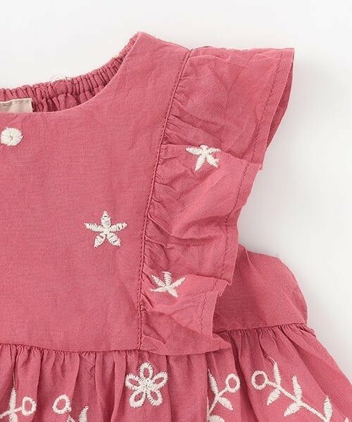 petit main / プティマイン ベビー・キッズウエア | 【リンク】インド綿 レース刺しゅうセットアップ(ベビー) | 詳細7