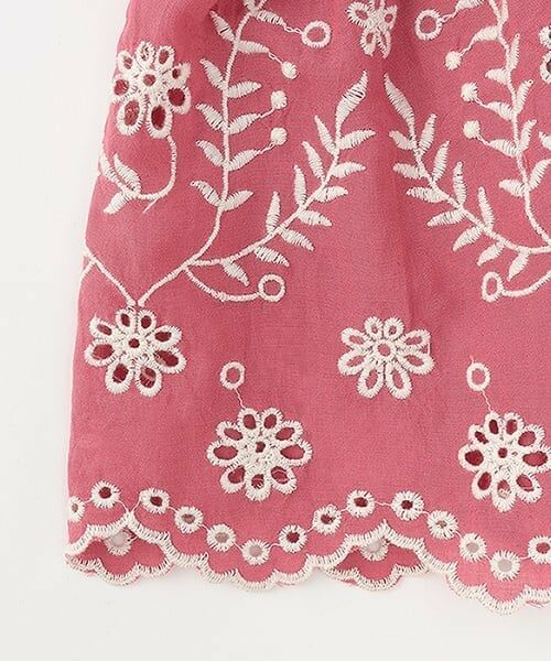 petit main / プティマイン ベビー・キッズウエア | 【リンク】インド綿 レース刺しゅうセットアップ(ベビー) | 詳細8