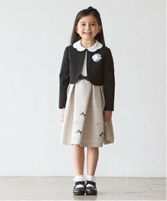 petit main / プティマイン セットアップ | ジャガードリボンOP＋衿つきJKセット