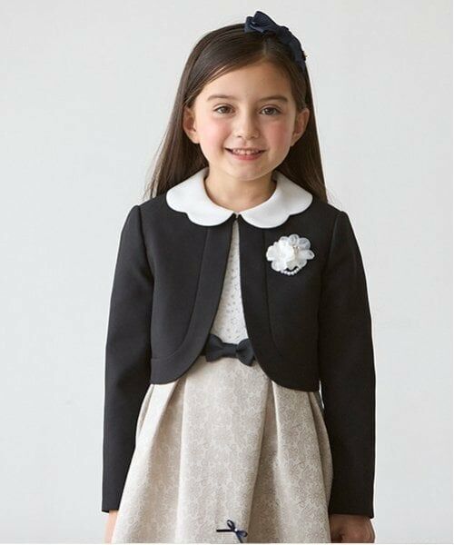 petit main / プティマイン セットアップ | ジャガードリボンOP+衿つきJKセット | 詳細1