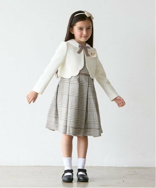 petit main / プティマイン セットアップ | チェックOP+スカラップジャケットセット | 詳細2
