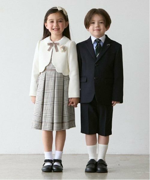 petit main / プティマイン セットアップ | チェックOP+スカラップジャケットセット | 詳細4