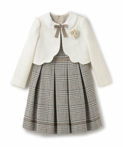 petit main / プティマイン セットアップ | チェックOP+スカラップジャケットセット | 詳細5