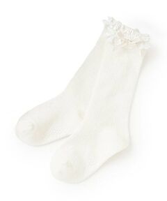 petit main / プティマイン ソックス | 入卒リボン付きハイソックス