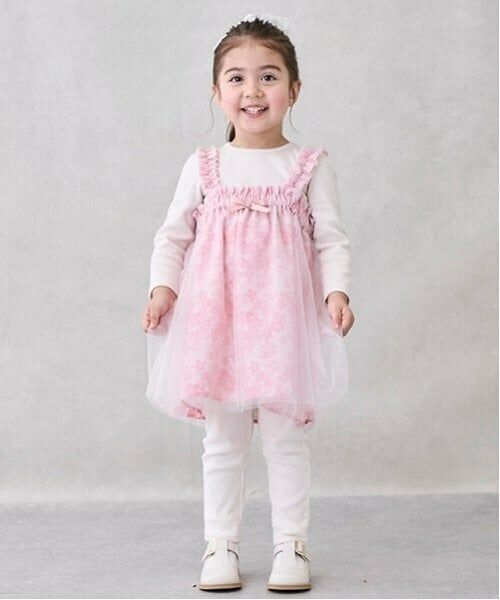 petit main / プティマイン ミニ丈・ひざ丈ワンピース | 花柄チュールワンピセット | 詳細1