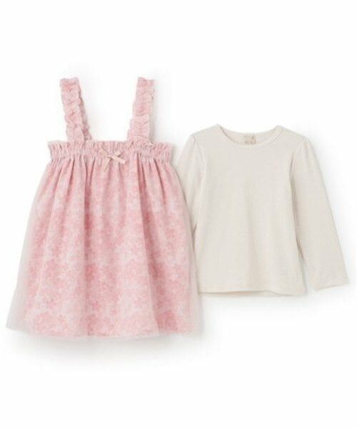 petit main / プティマイン ミニ丈・ひざ丈ワンピース | 花柄チュールワンピセット | 詳細9