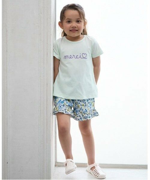 petit main / プティマイン ショート・ハーフ・半端丈パンツ | 【水陸両用】フリルショートパンツ（ブルー）