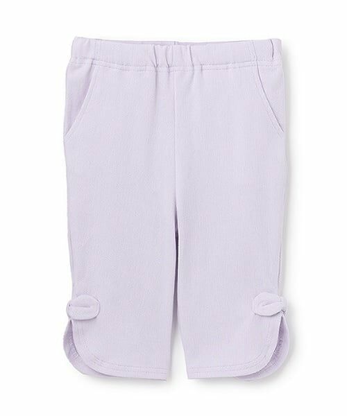 petit main / プティマイン その他パンツ | 【スマイルシリーズ】サイドリボン7分丈パンツ（ラベンダー）