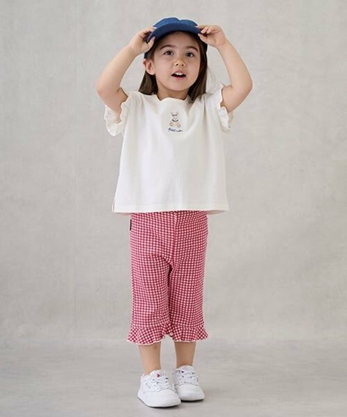 petit main / プティマイン その他パンツ | 【タフニー】7分丈フリルパンツ（赤）