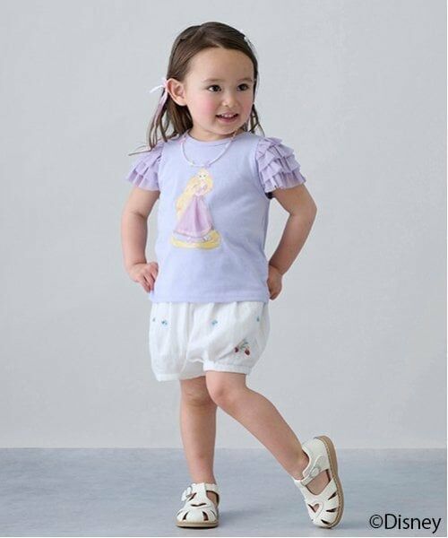 petit main / プティマイン ショート・ハーフ・半端丈パンツ | いちご刺しゅうバルーンパンツ（アイボリー）