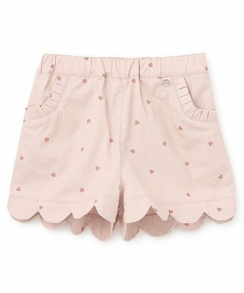 petit main / プティマイン ショート・ハーフ・半端丈パンツ | 【リンク】スカラップショートパンツ(キッズ)（ライト ピンク）