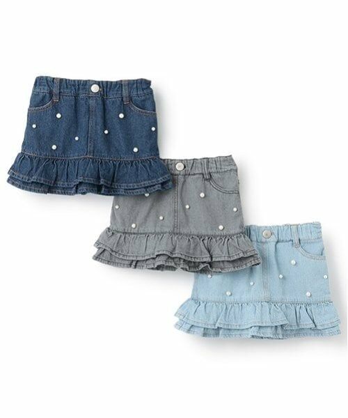 petit main / プティマイン ミニ・ひざ丈スカート | 【リンク】パールデニムスカパン(キッズ) | 詳細9