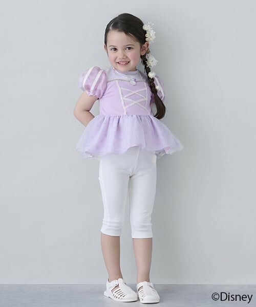 petit main / プティマイン その他パンツ | 【Disney】バックフリル7分丈レギンス（ECRU(キナリ)）