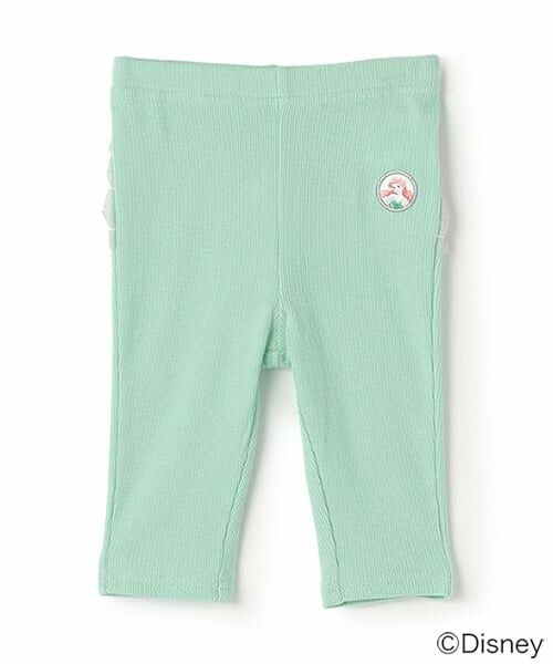 petit main / プティマイン その他パンツ | 【Disney】バックフリル7分丈レギンス（エメラルド グリーン）