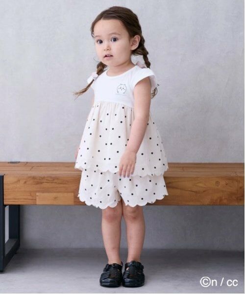 petit main / プティマイン ショート・ハーフ・半端丈パンツ | 【ちいかわ】刺しゅうキュロット（アイボリー）