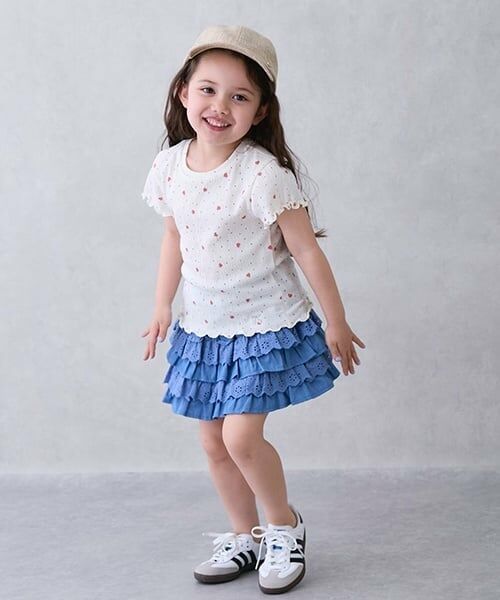 petit main / プティマイン ミニ・ひざ丈スカート | 【リンク】レースフリルスカート(キッズ) | 詳細1