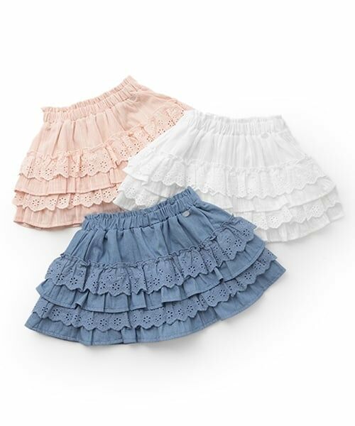 petit main / プティマイン ミニ・ひざ丈スカート | 【リンク】レースフリルスカート(キッズ) | 詳細11