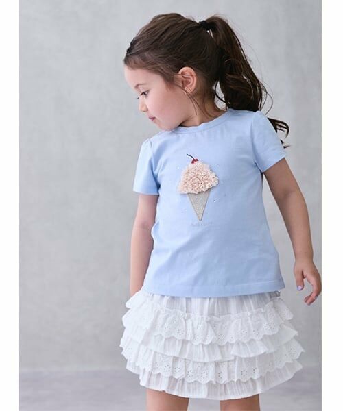 petit main / プティマイン ミニ・ひざ丈スカート | 【リンク】レースフリルスカート(キッズ) | 詳細2